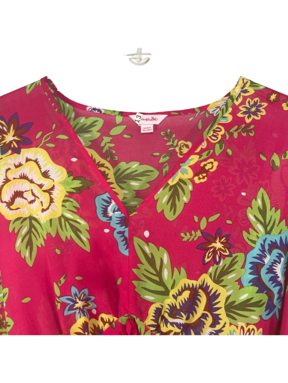 Simply Be Women’s Floral Kimono Dress Red Multicolor Loose Fit Lightweight Pre-O - Picture 2 of 6